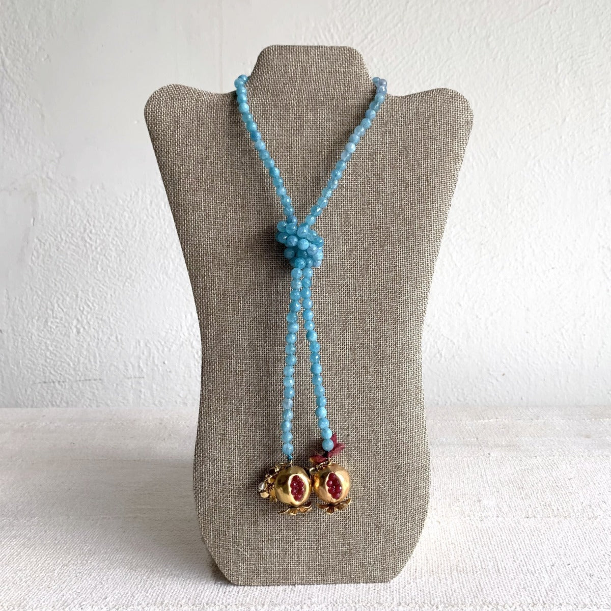 Fine Quality Blue Sapphire Shaded Beads Necklace - Gleam Jewels